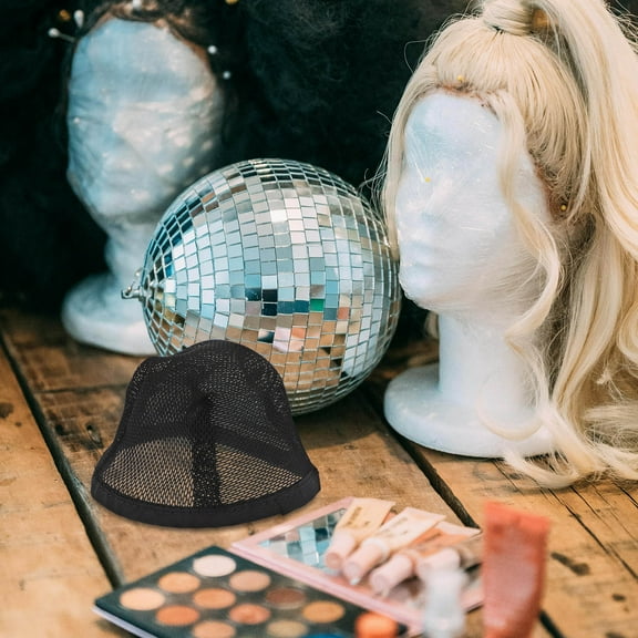 SOPOTUTU 10Pcs Black Stretchable Hair Nets for Weaving Wigs and Crochet Extensions