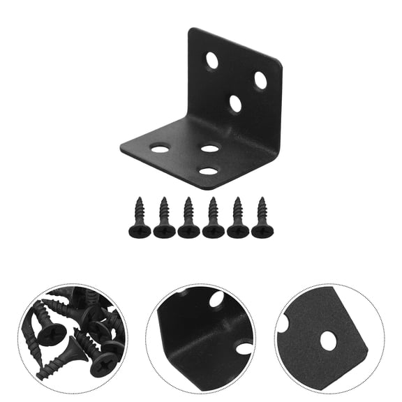 SOPOTUTU L Shaped Angle Bracket Rolled Steel Support 10Pcs