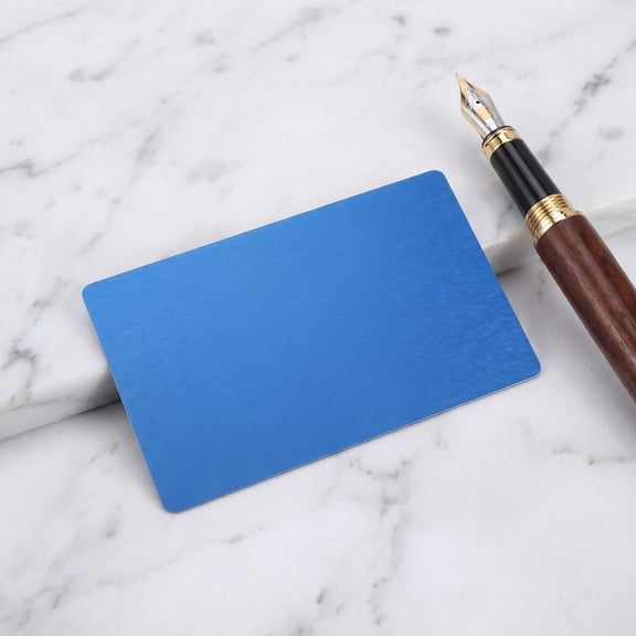 SOPOTUTU 10Pcs Blue Aluminum Alloy Engravable Name Plates for Business and Office Door Signs