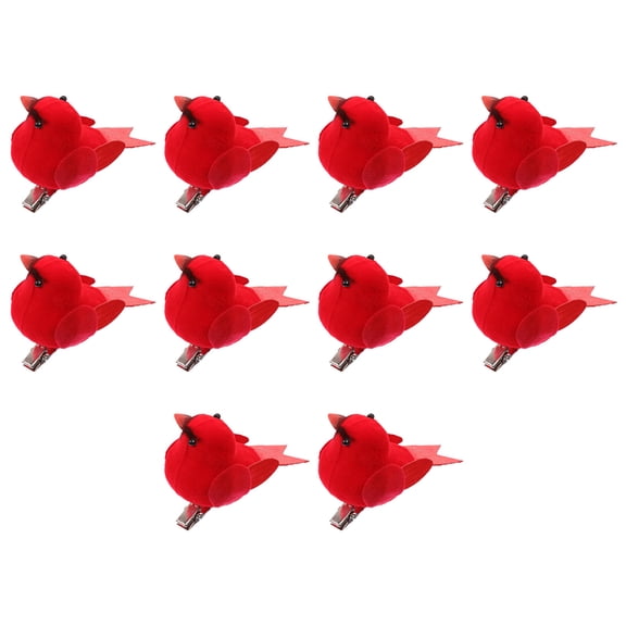 SOPOTUTU Christmas Cardinal Bird Figurine Ornaments Set of 10 Decorative Holiday Tabletop Decorations