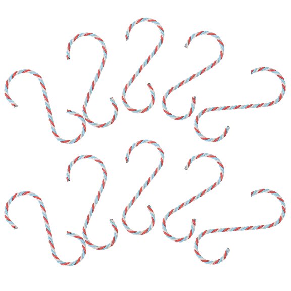 SOPOTUTU Christmas Stocking Holders Metal Hooks Multi-Color Iron PVC for Fireplace Mantel Decorations 10Pcs
