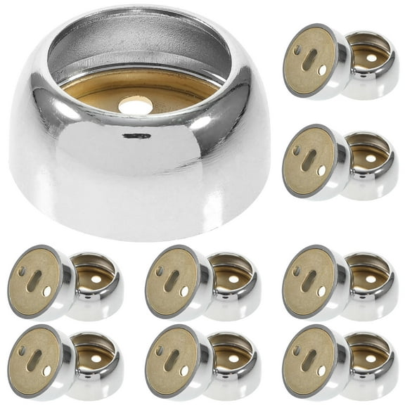 SOPOTUTU Silver Stainless Steel Closet Pole Bracket Heavy Duty for Bedrooms 10Pcs