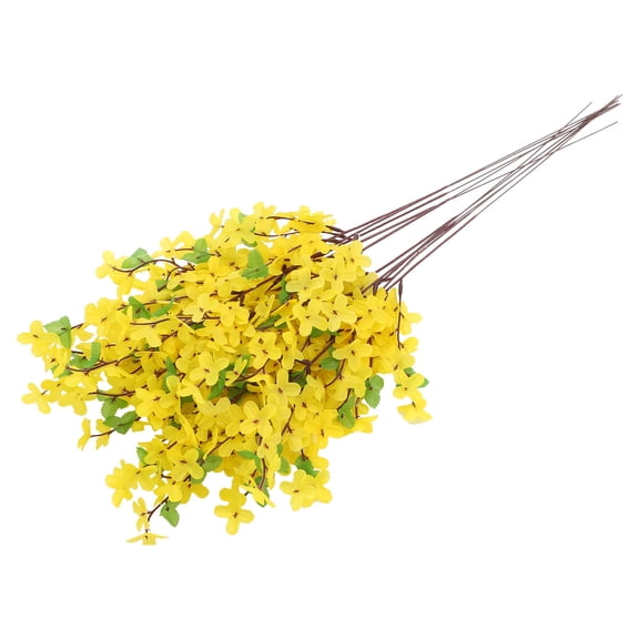 SOPOTUTU 10 Pcs Yellow Silk Fake Flowers Spring Decorations for Indoor Home Decor and Crafts