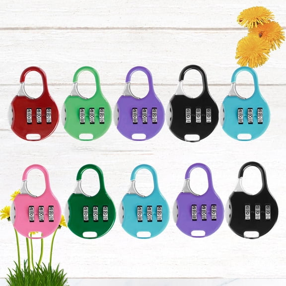 SOPOTUTU 10Pcs Rectangular Padlock Combination Lock Set For Toolbox And Suitcase