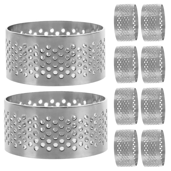 SOPOTUTU 10Pcs Round Stainless Steel Mousse Rings For Baking Cakes Cookies Chocolate 1.97X1.97X0.79in