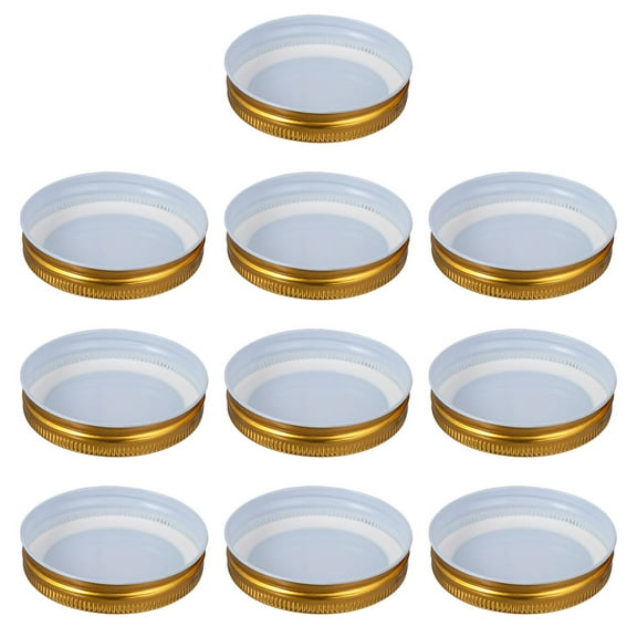 SOPOTUTU 10Pcs Professional Golden Iron Jar Lids Practical Leakproof Covers for Home Canning