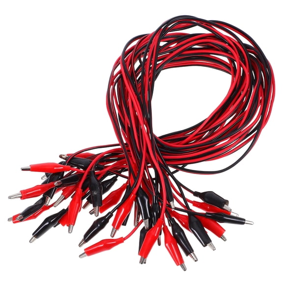 SOPOTUTU 10Pcs Reusable Electrical Test Lead Cables with Dual Ended Alligator Clips