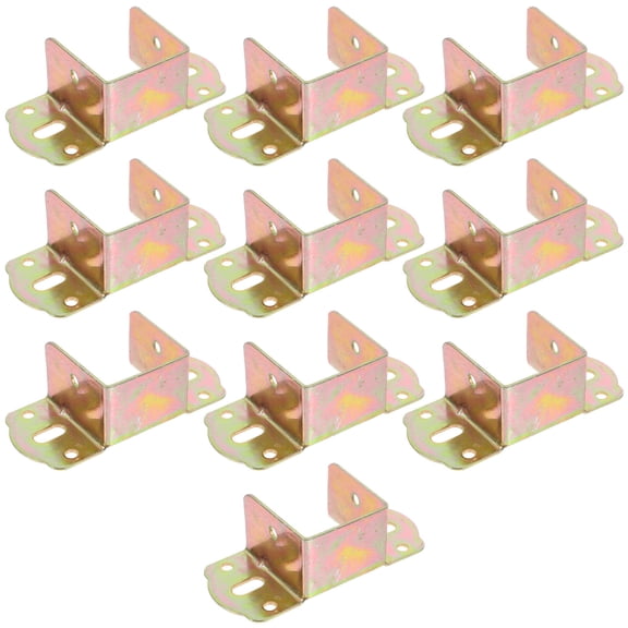 SOPOTUTU Wood Fence Rail Brackets, Light Yellow, Galvanized Iron, Durable, 10Pcs
