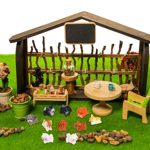 SOPOTUTU Mini Dog Figurines Small Dog Figurines Multi Plastic 10Pcs