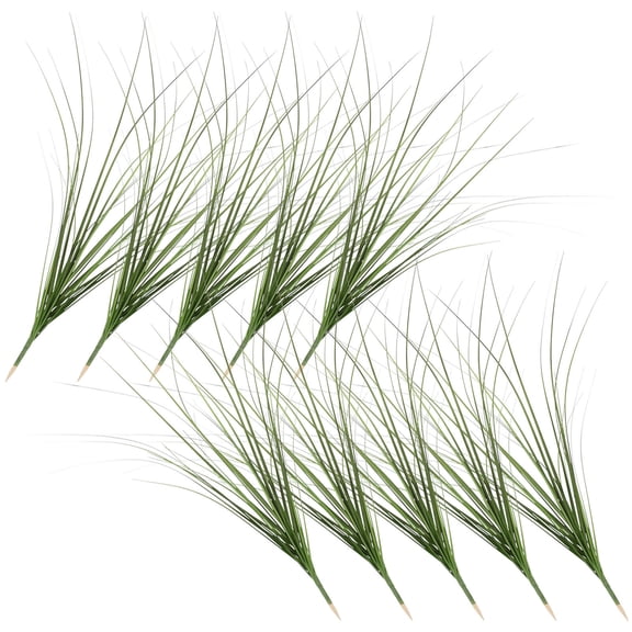 SOPOTUTU 10pcs Artificial Grass Plants Green Silk Cloth Decorative Natural Style for Home, Reading Room, Weddings, Office, Party Decor
