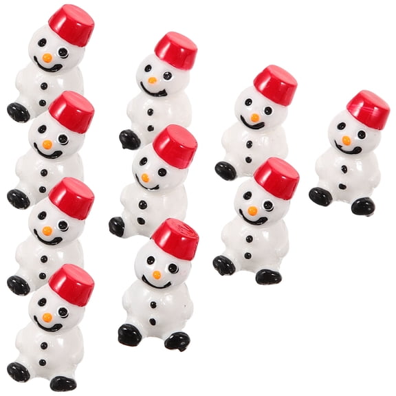 SOPOTUTU Christmas Snowman Hangings White Plastic Resin Decorations 10Pcs