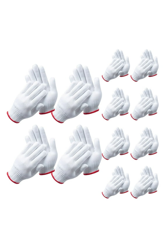 12Pairs Multipurpose Nylon Gloves for Gardening Painting Cooking and Warehouse Work