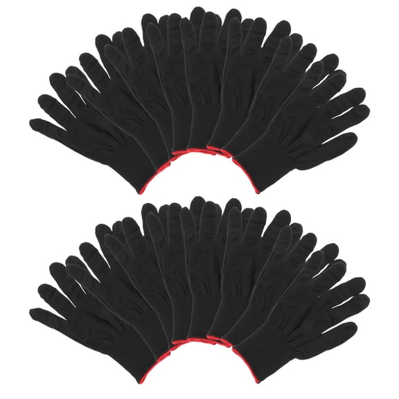 SOPOTUTU 12Pairs Polyester Black Knitted Anti Static Gloves Protective Gloves for Work Safety
