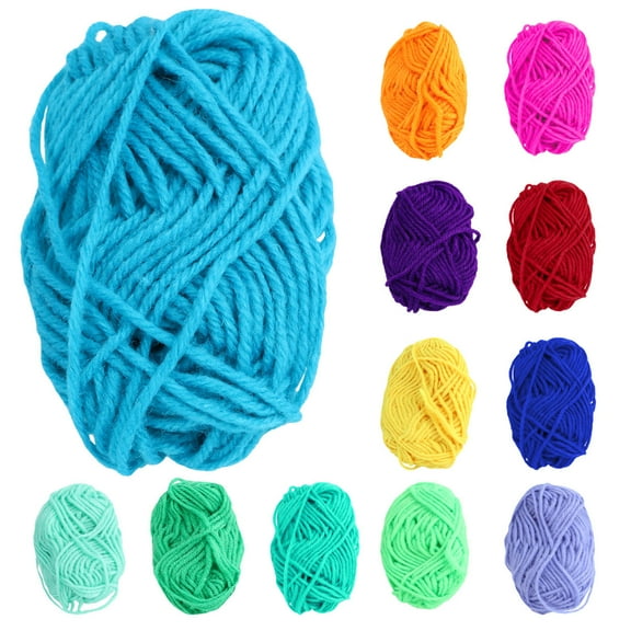 SOPOTUTU 12Pcs Knitting Wool Handmade Yarn Assorted Color Soft Textured for Craft Decoration