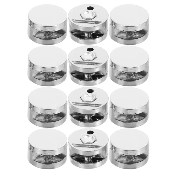 SOPOTUTU Bathroom Mirror Hardware Clips Plated Silver Nodrill Installation 12Pcs