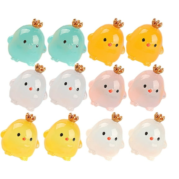 SOPOTUTU 12Pcs Small Chick Figurine Resin Craft Micro Landscape Decoration for Desktop Office Decor