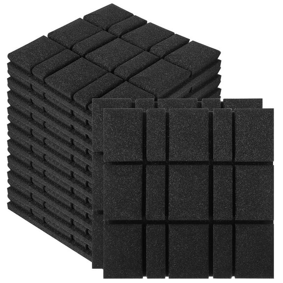 SOPOTUTU 12 Pcs Sound Proofing Panels for Walls Black High-density PU Material Sound Absorption KTV