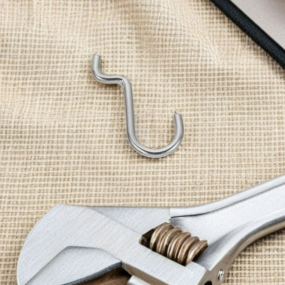 SOPOTUTU 12pcs Pegboard Locking Hooks Iron Silver Heavy Duty Organizing Accessories for Supermarket Displays