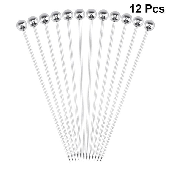 SOPOTUTU 12Pcs Stainless Steel Cocktail Picks for Parties Safe Sturdy and Reusable