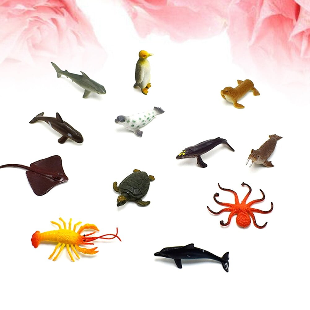 SOPOTUTU 12Pcs Plastic Fish Model Set Assorted Color Tropical Ocean ...