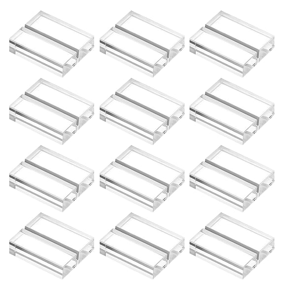SOPOTUTU 12pcs Clear Acrylic Sign Holders Transparent Display Stands for Events, Office, Retail, and Home Use
