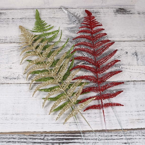 SOPOTUTU 12Pcs Artificial Leaves Plastic Plant Decorations Assorted Colors for Christmas Party Home Decor