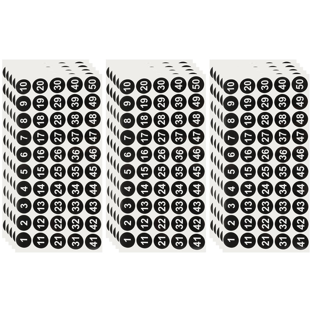 SOPOTUTU 15 Sheets of Self-Adhesive Vinyl Inventory Numbered Sticker ...