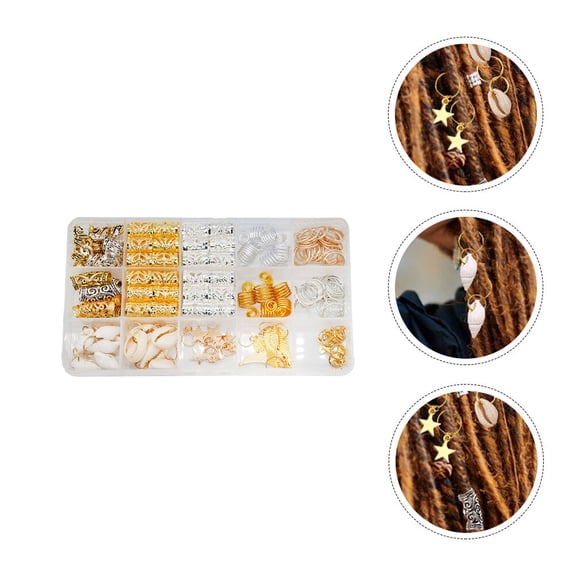 SOPOTUTU 159-Piece Metal Dreadlock Beads and Hairpins Set for Womens Hair Decoration and Party Accessories