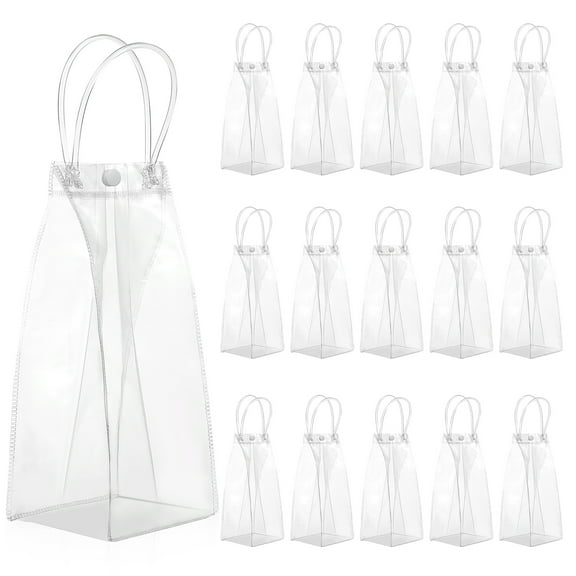 SOPOTUTU Sopotutu Present PVC Bags Clear Reusable with Handle 15Pcs for Party Favors