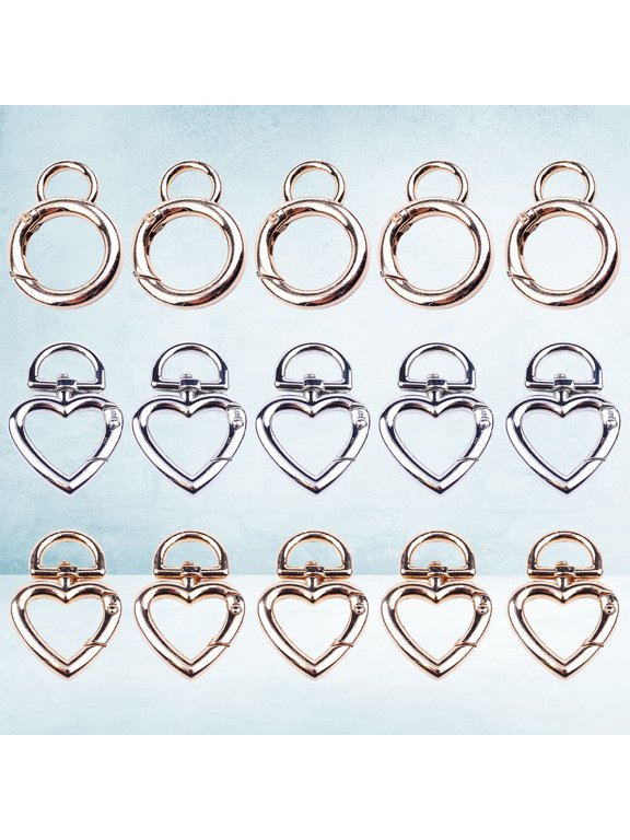 15-Piece Heart Keychain Set, Stylish Key Holder Accessories for Backpack, Car, Door Keys, Gift for Women
