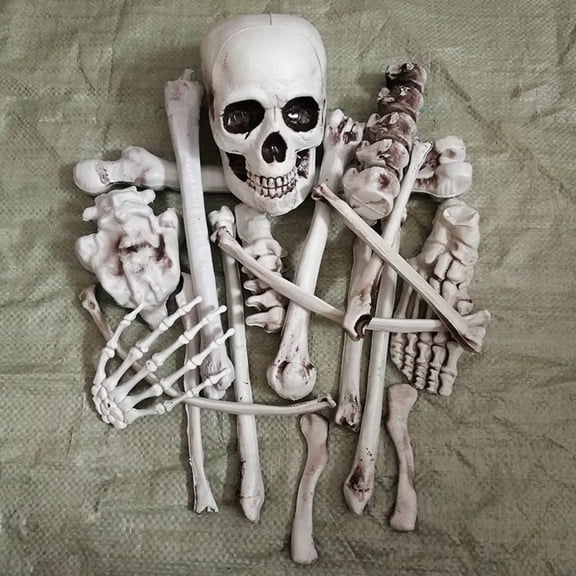 SOPOTUTU 19pcs Decorations Small Skeletons for Party Decoration Beige