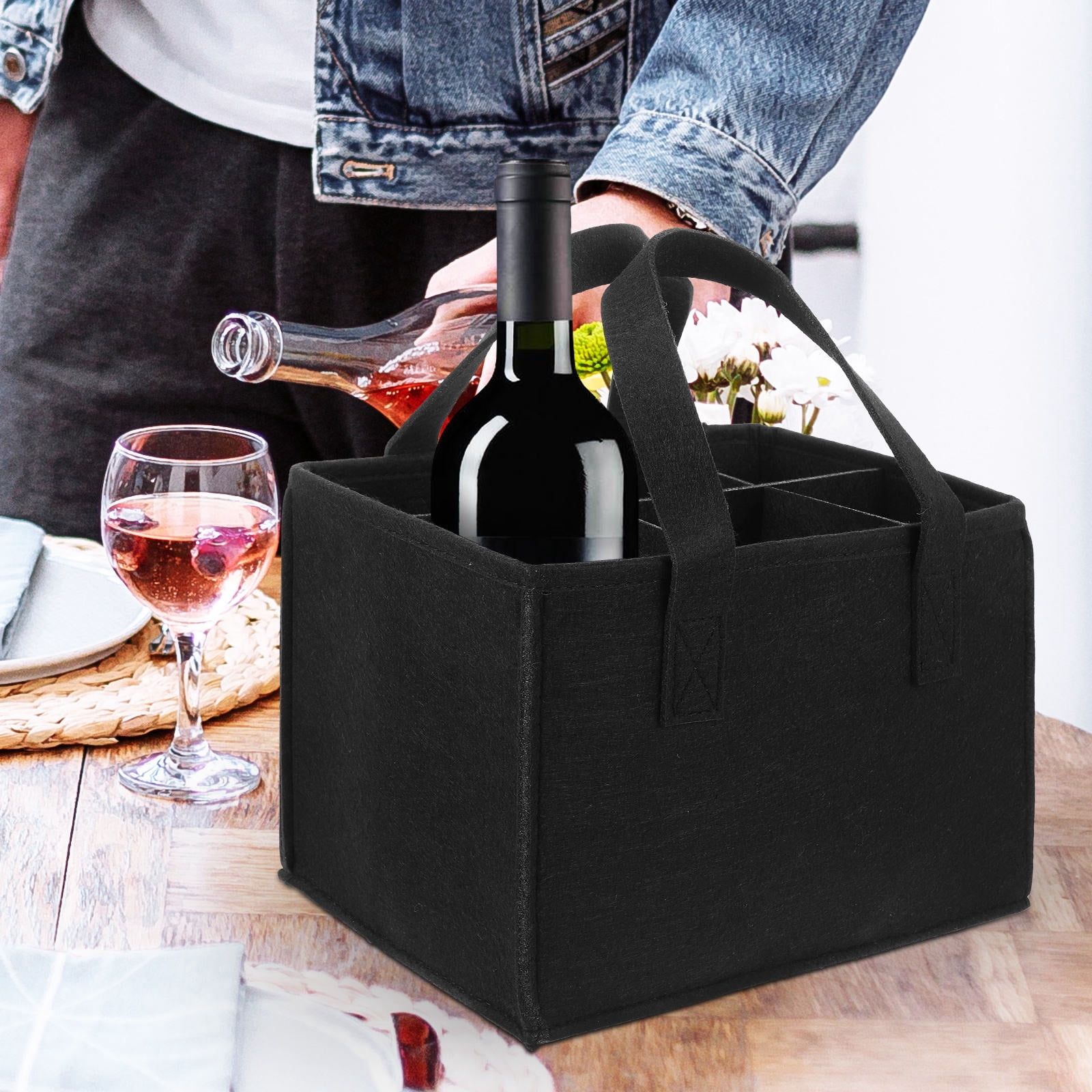 Wine Racking Tote SOPOTUTU Wine Carrying Cases Storage Bag Felt 1Pack - Walmart.com