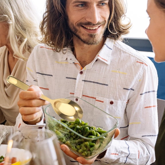 SOPOTUTU Ramen Soup Spoon Dinner Spoon Stainless Steel Golden 1Pcs