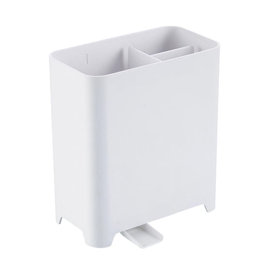 SOPOTUTU 1Pc Flatware Holder White Ceramic and Iron Kitchen Organizer for Utensil Storage