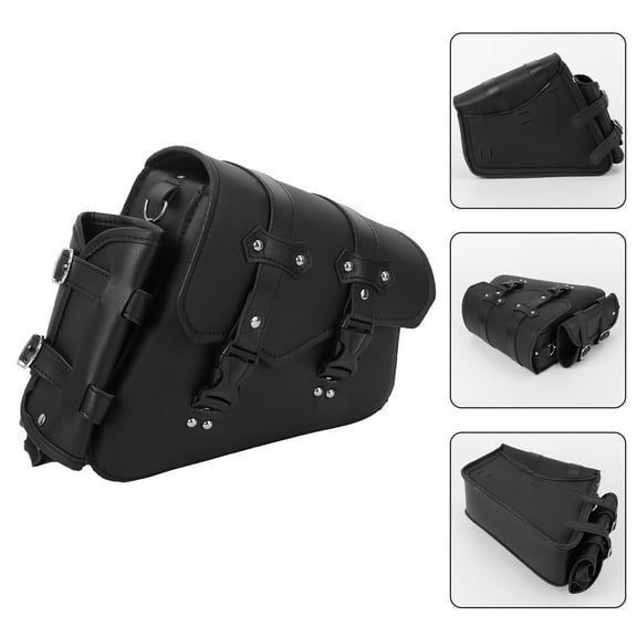 SOPOTUTU Black PU Motorcycle Side Case Ergonomic Design for Small Items Storage