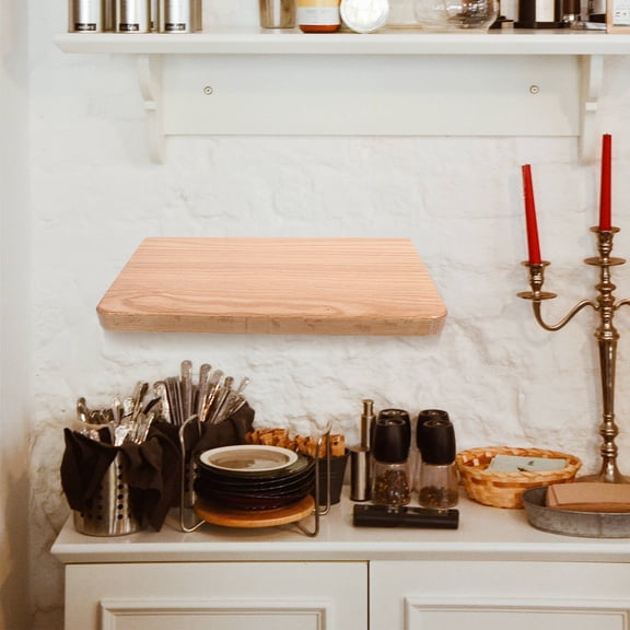 SOPOTUTU Floating Shelf Bathroom Wall Shelves Orange Wood 1Set