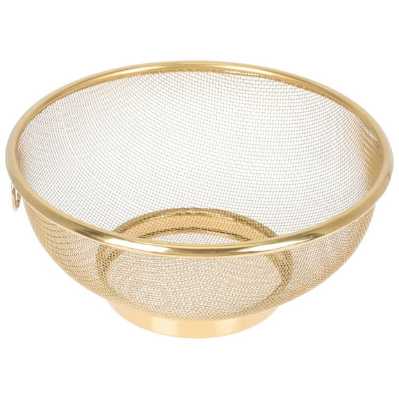 SOPOTUTU Stainless Steel Fine Mesh Colander with Golden Finish, Kitchen Strainer, 1 Piece