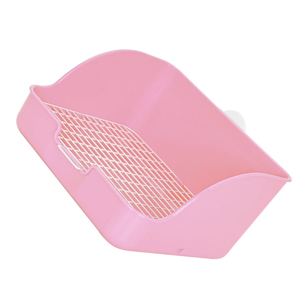 SOPOTUTU 1Pack Pink Plastic Rabbit Litter Box for Pet Owners in Living ...