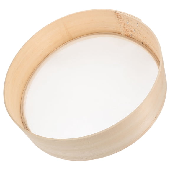 SOPOTUTU 1Pack Powder Sifter Sieve 30cm Diameter 100 Mesh Khaki Wooden Design For Bakers