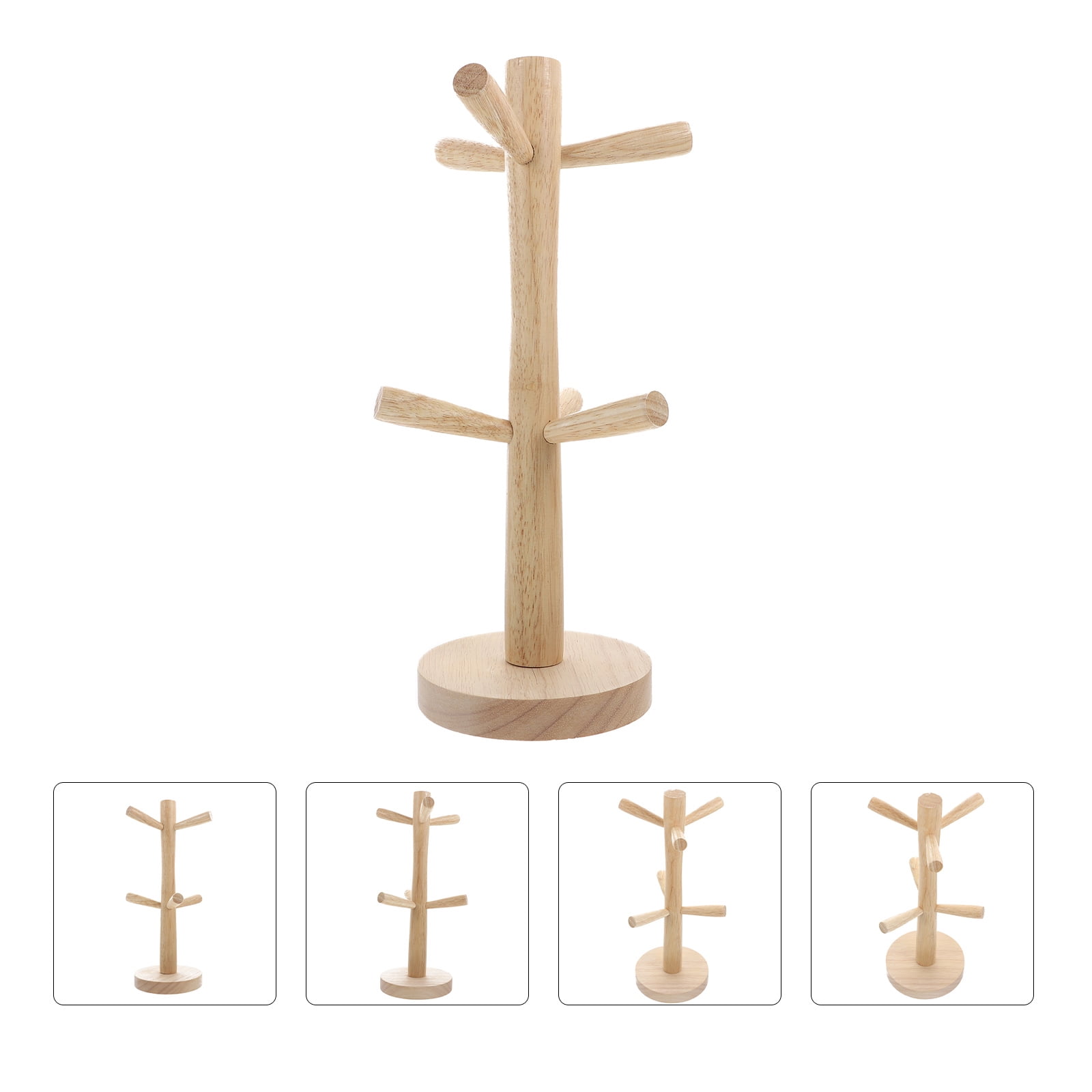 SOPOTUTU 1Pack Tree Shape Wooden Storage Rack for Drying and Water ...