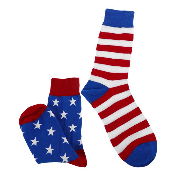 SOPOTUTU 1Pair Mens Flag Socks Independence Day Design Breathable Comfortable Fit
