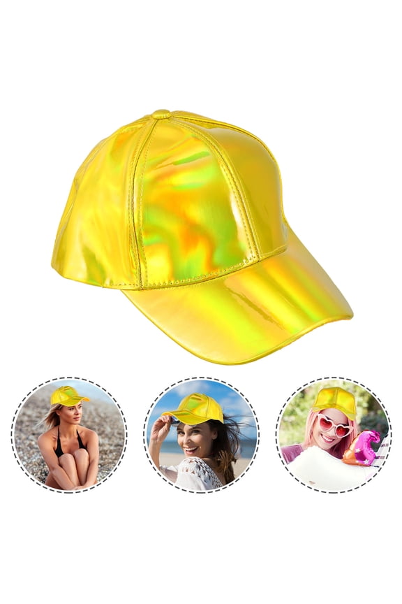 1Pc Decorative Baseball Hat Golden Punk Style Unisex Hat for Music Festivals