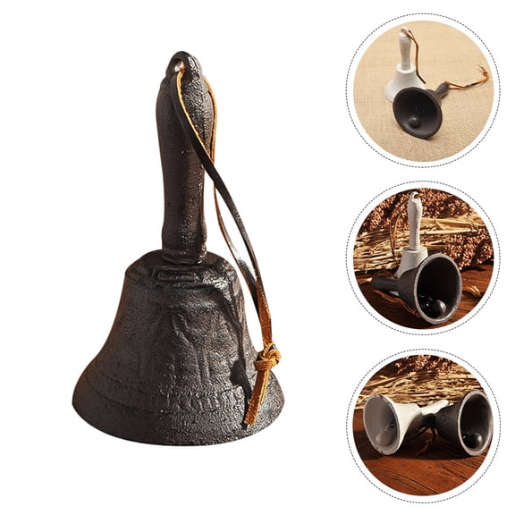 SOPOTUTU Iron Decorative Ornaments Iron Call Bell Dark Brown 1Pc