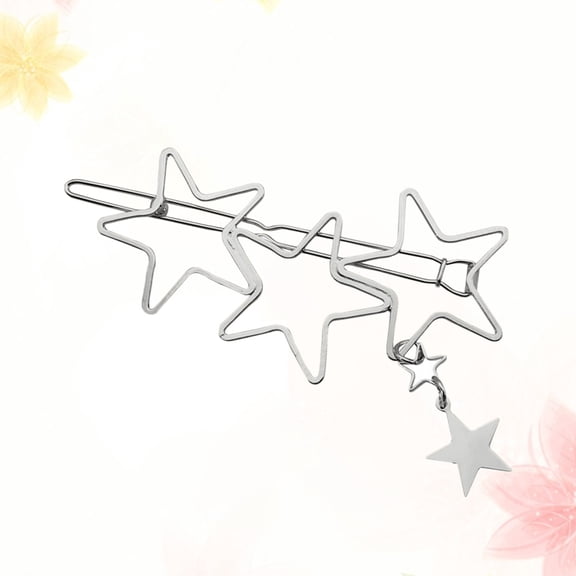 SOPOTUTU 1Pcs Elegant Star Barrette Hair Clip Silver Hair Accessories for Kids Meeting