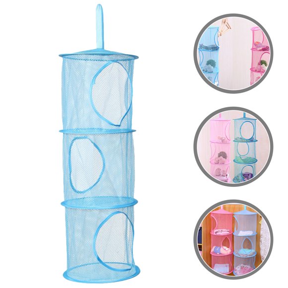 SOPOTUTU 1Pcs Hanging Wall Bag Sky Blue Polyester Large Capacity For Grocery Store And Sundries Organizer