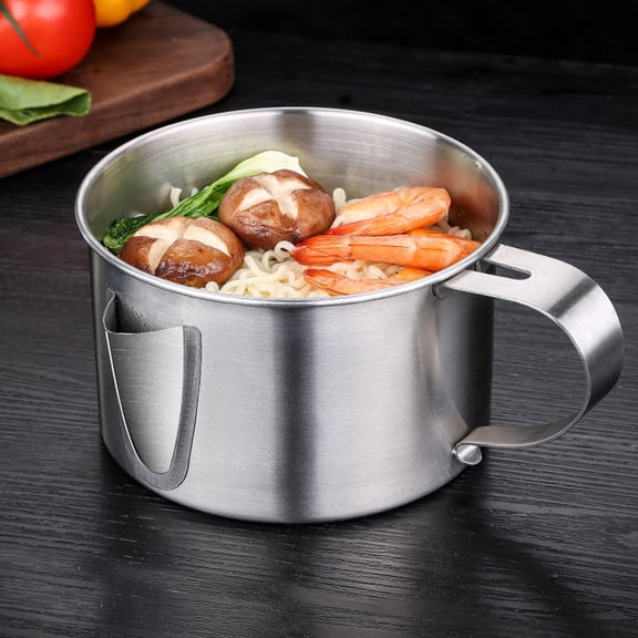 SOPOTUTU Stainless Steel Grease Separating Bowl with Lid and Brush for Kitchen Soup Oil Separation and Filtering