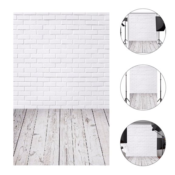 SOPOTUTU White Brick Wall Photography Backdrop Cloth for Studio, Home Decor, Photo Shoot Background, and Lightweight
