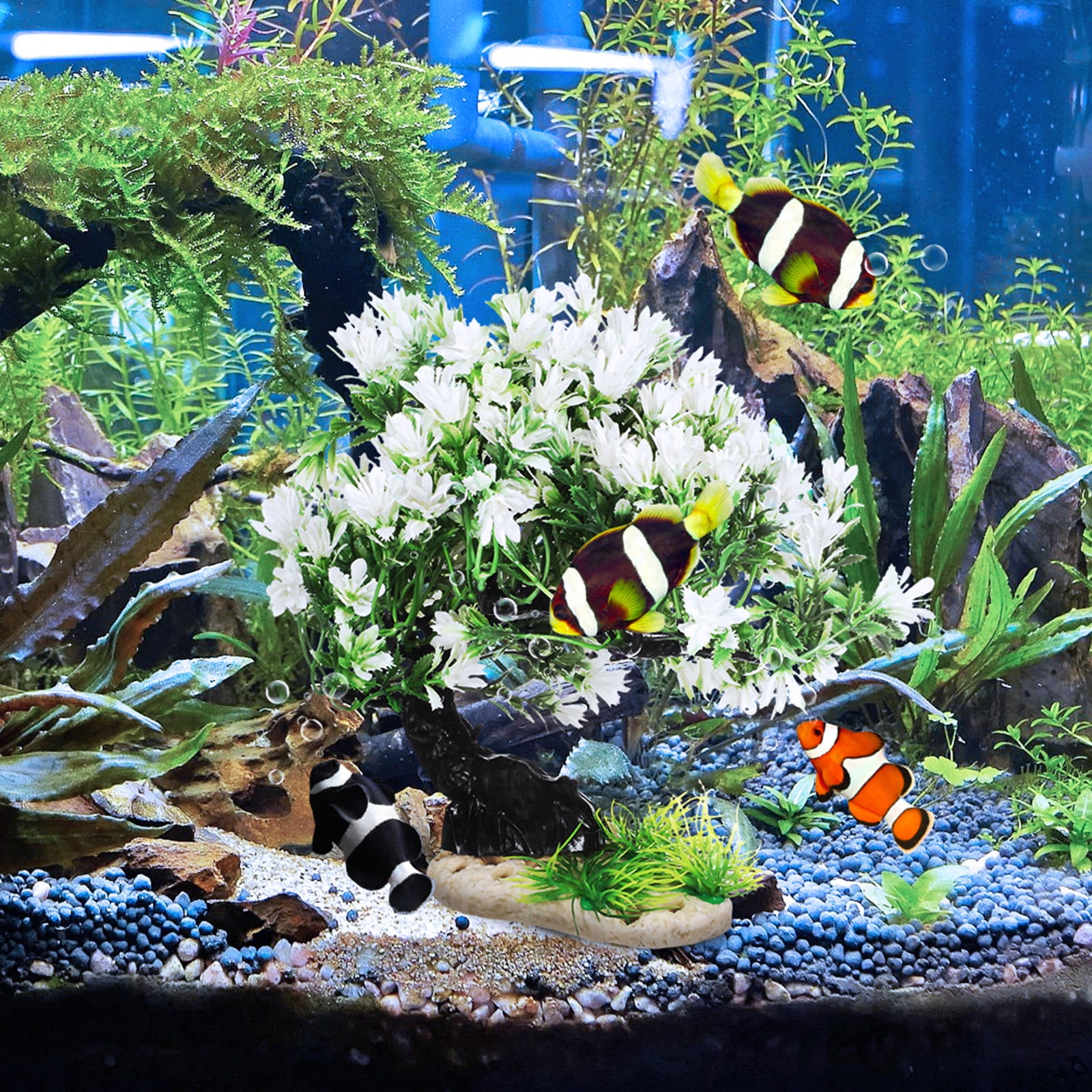 SOPOTUTU 1Pcs Plastic Resin Tree Model Bonsai Tree for Aquarium Fish ...