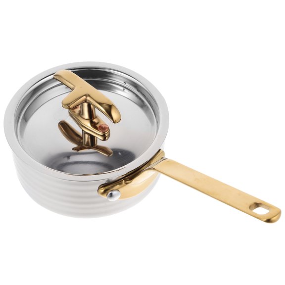 SOPOTUTU Silver Stainless Steel Saucepan with Lid for Home Cooking Rapid Heat Conduction