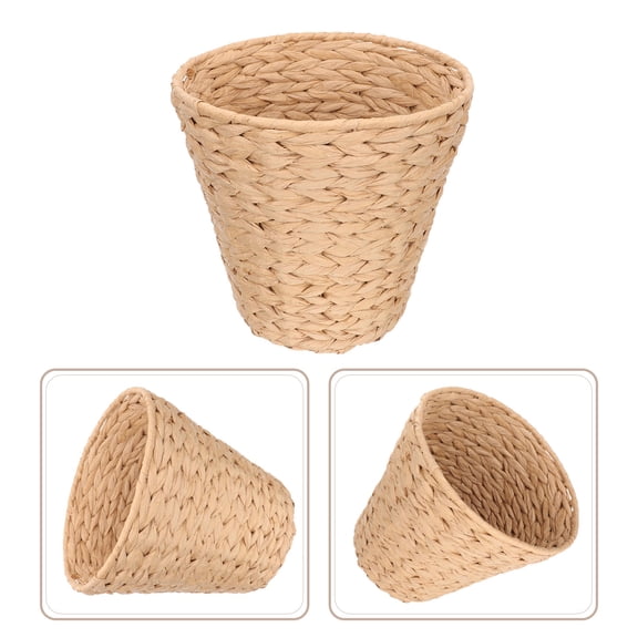 SOPOTUTU Garbage Basket Round Iron Assorted Decor Pastoral Style 1Pcs 10.6*10.6*7.3in